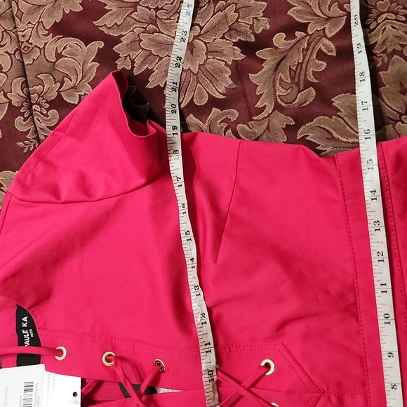 Paule Ka Paris Tie Front Shift Dress With Pockets NWT 42 - Picture 14 of 15